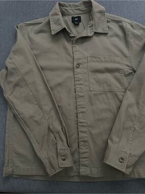 H&M Men's Olive Utility Shirt Jacket